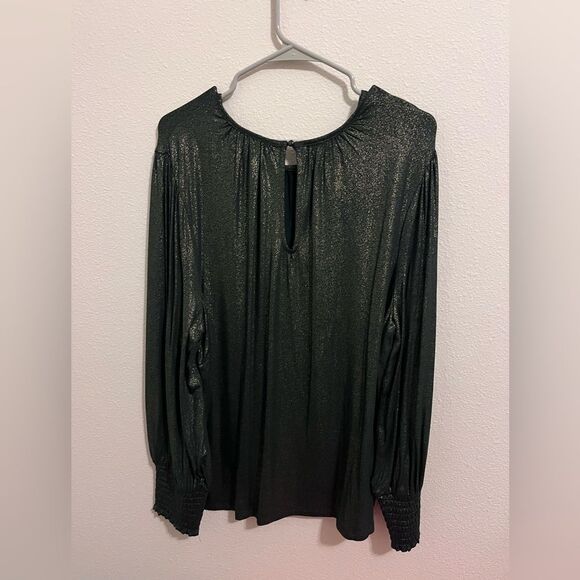 LANE BRYANT - Sparkle Long-Sleeve Smocked-Cuff Top - Picture 6 of 6